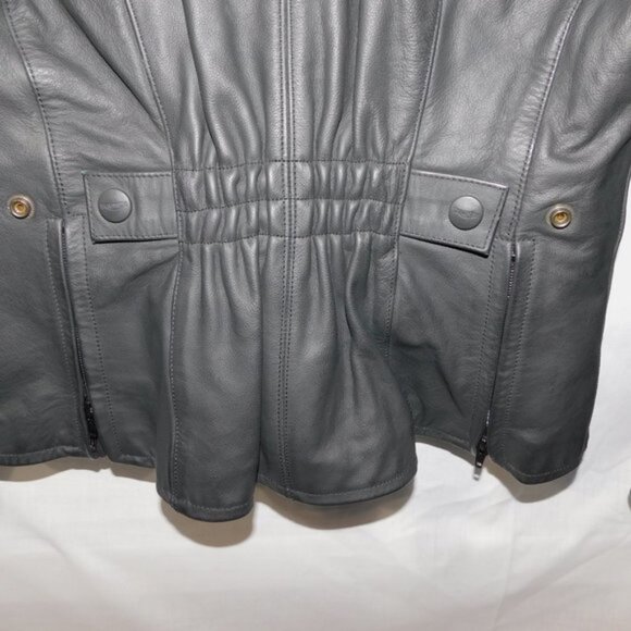 Triumph Motorcycles Womens L Black Leather Jacket **READ - Picture 14 of 16